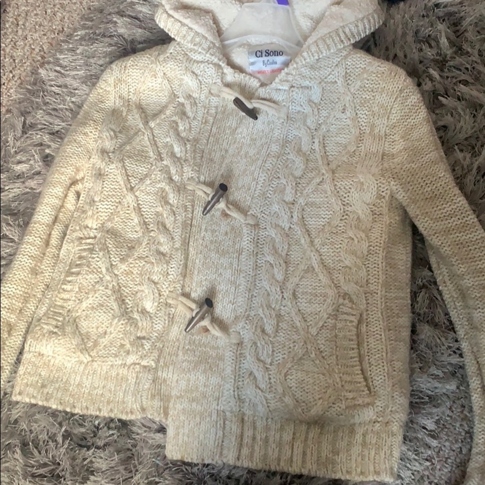 Sherpa lined button up sweater